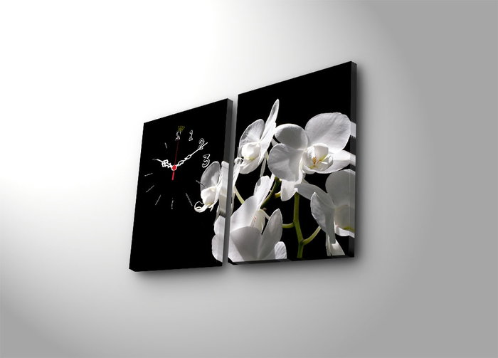 Wallity Set de 2 Relojes de Pared Decorativos de Lienzo Multicolor Wallity Set de 2 Relojes de Pared Decorativos de Lienzo Multicolor